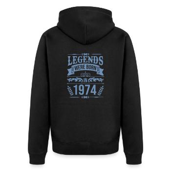 In 1974 legends were born born in 1974 - Unisex Premium Organic Zip Hoodie - black - Back - Nico (187cm)