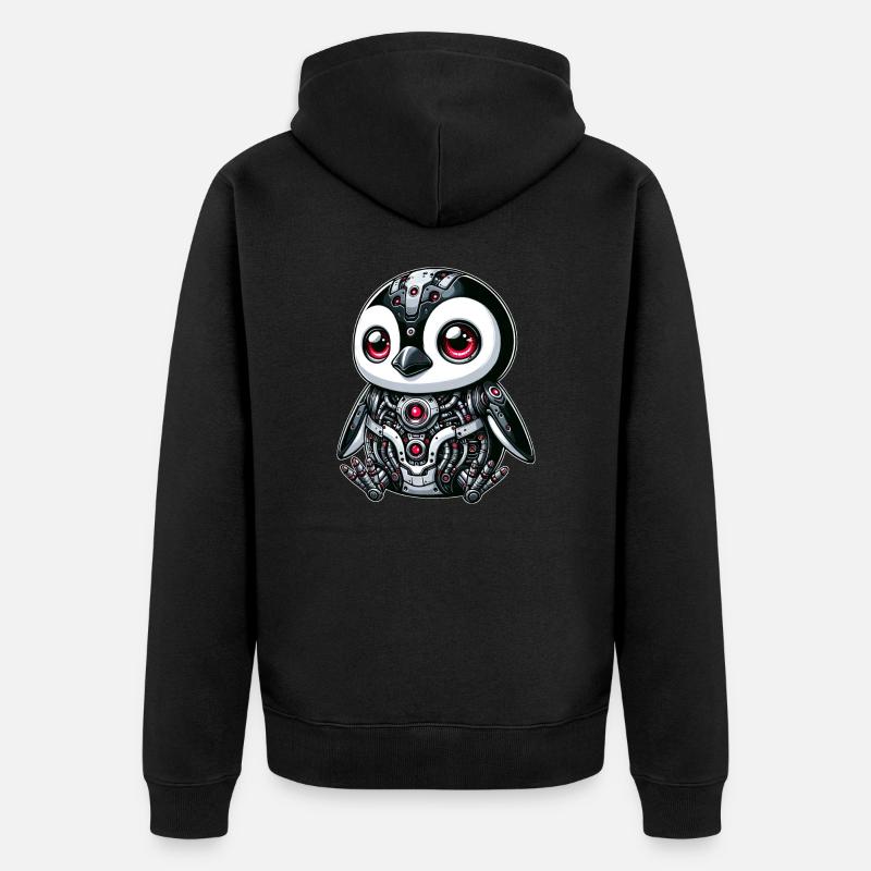 Cyborg Panda : Robot futuriste - Veste à capuche bio Premium Unisexe - noir
