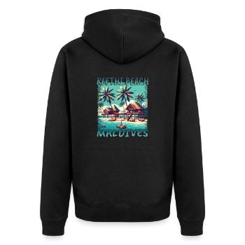 Maldives Reethi Beach Grunge Loisirs - Veste à capuche bio Premium Unisexe - noir - Dos - Nico (187cm)