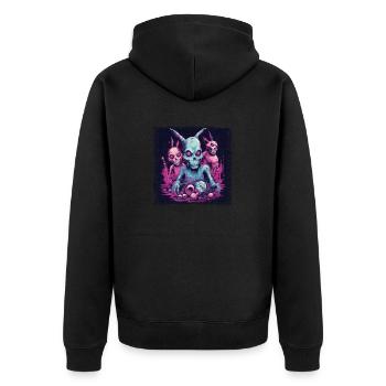 Easter Bunny Zombie Celebration - Unisex Premium Organic Zip Hoodie - black - Back - Nico (187cm)