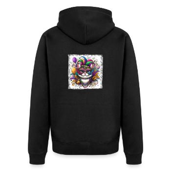 Chat mignon Mardi Gras multicolore ballons masque Grunge - Veste à capuche bio Premium Unisexe - noir - Dos - Nico (187cm)