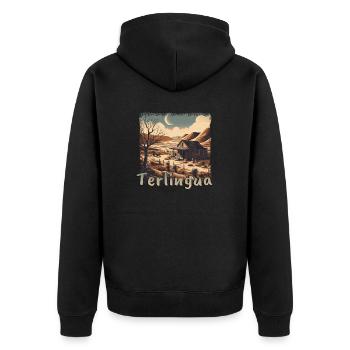 Terlingua: Ghost town with grunge flair in Texas - Unisex Premium Organic Zip Hoodie - black - Back - Nico (187cm)
