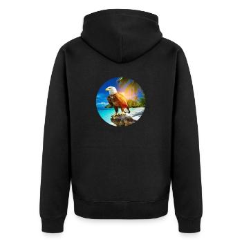 Eagle at Eagle Beach Aruba Summer Vacation - Unisex Premium Organic Zip Hoodie - black - Back - Nico (187cm)