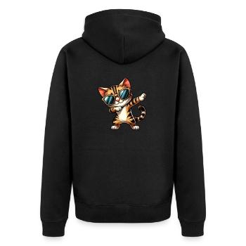 Bengal Cat Makes Dab Comic - Unisex Premium Organic Zip Hoodie - black - Back - Nico (187cm)