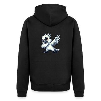 Budgie Dab Pose Fun Design - Unisex Premium Organic Zip Hoodie - black - Back - Nico (187cm)