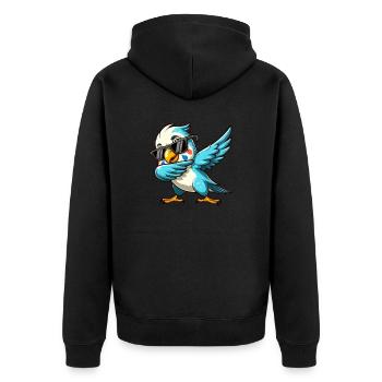 Cacatoès Dabbing Action Drôle Motif D’oiseau - Veste à capuche bio Premium Unisexe - noir - Dos - Nico (187cm)
