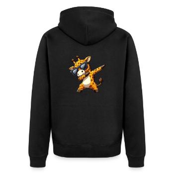 Cool zebra dab: Stylish with sunglasses - Unisex Premium Organic Zip Hoodie - black - Back - Nico (187cm)