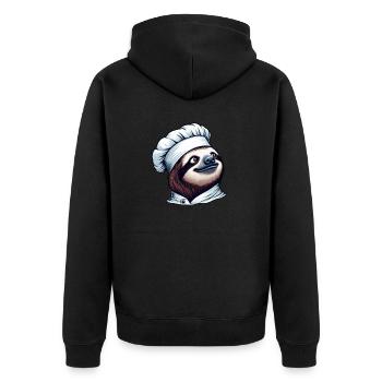 Fier chef paresseux : maître aux fourneaux - Veste à capuche bio Premium Unisexe - noir - Dos - Nico (187cm)