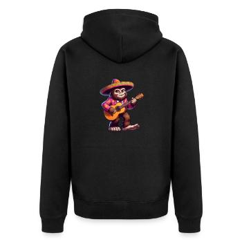 Cinco de Mayo Bigfoot Mariachi guitarist - Unisex Premium Organic Zip Hoodie - black - Back - Nico (187cm)