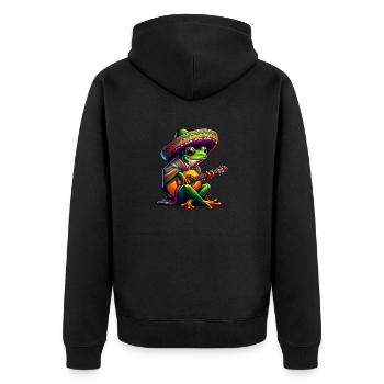 Cinco de Mayo Frog Guitare Mariachi - Veste à capuche bio Premium Unisexe - noir - Dos - Nico (187cm)