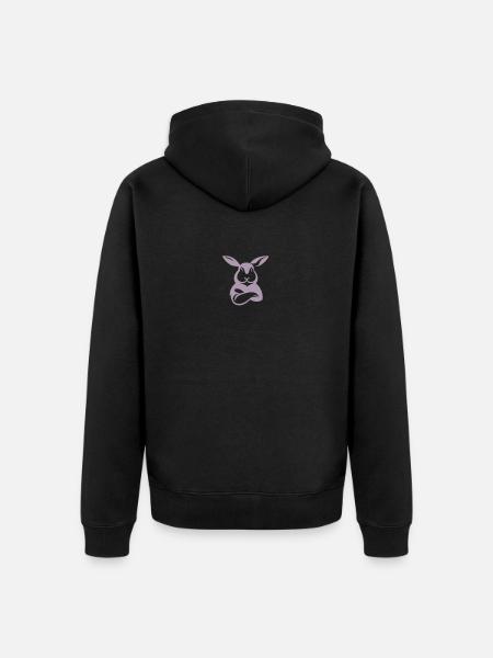 Bunny with crossed arms silhouette - Unisex Premium Organic Zip Hoodie - black