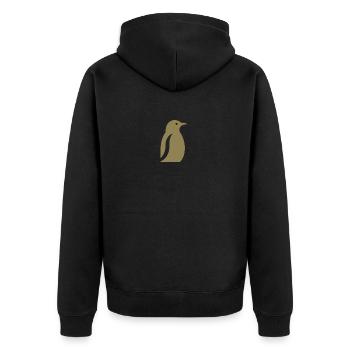 Penguin South Pole Silhouette Minimalist - Unisex Premium Organic Zip Hoodie - black - Back - Nico (187cm)