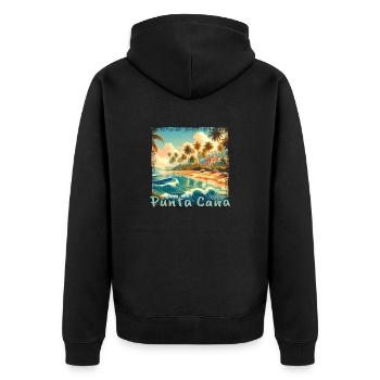 Punta Cana Sunset Palm Beach - Unisex Premium Organic Zip Hoodie - black - Back - Nico (187cm)
