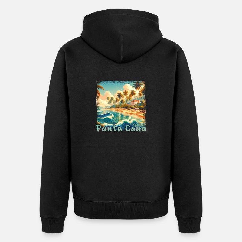 Punta Cana Sunset Palm Beach - Veste à capuche bio Premium Unisexe - noir