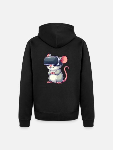VR Gaming Rat and Mouse - Unisex Premium Organic Zip Hoodie - black