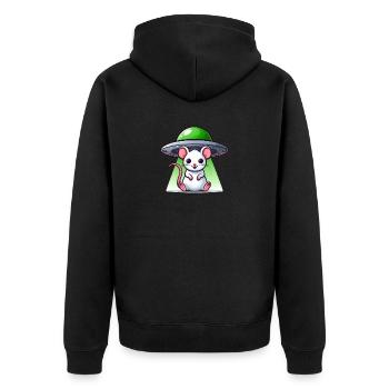 Rat & Mouse: UFO Abduction Adventure - Unisex Premium Organic Zip Hoodie - black - Back - Nico (187cm)