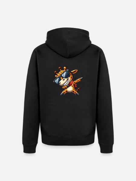 Cool Giraffe Dabbing Sunglasses - Unisex Premium Organic Zip Hoodie - black