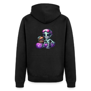 Alien Snowboarder Hamburger Restauration Rapide - Veste à capuche bio Premium Unisexe - noir - Dos - Nico (187cm)