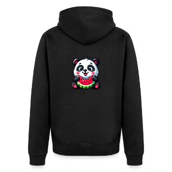 Panda Avec Pastèque Fruité Drôle - Veste à capuche bio Premium Unisexe - noir - Dos - Nico (187cm)
