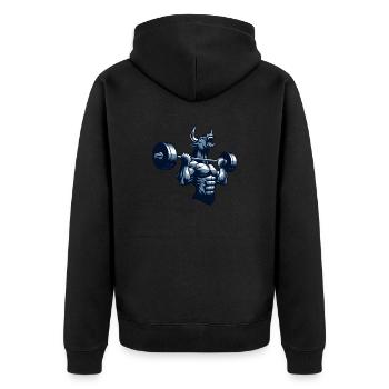 Bull Bull Haltérophilie Haltère Haltère - Veste à capuche bio Premium Unisexe - noir - Dos - Nico (187cm)