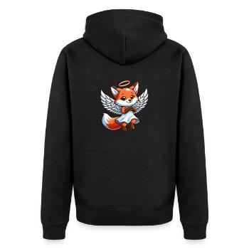 Ailes de bande dessinée Cute Fox Angel - Veste à capuche bio Premium Unisexe - noir - Dos - Nico (187cm)