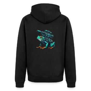 Grenouille Robot Mech Cyborg Future - Veste à capuche bio Premium Unisexe - noir - Dos - Nico (187cm)