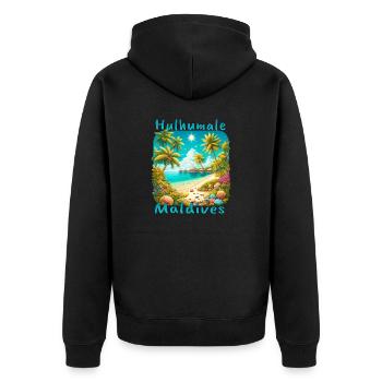 Hulhumale Maldives Vacances d’été au soleil à la plage - Veste à capuche bio Premium Unisexe - noir - Dos - Nico (187cm)