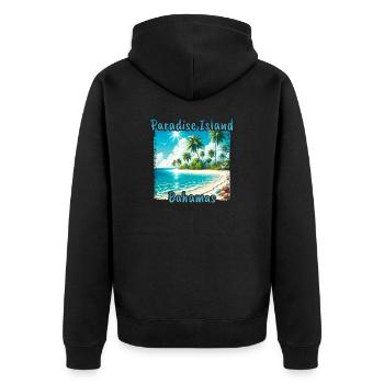 Paradise Island Bahamas Beach Palmiers Soleil d’été - Veste à capuche bio Premium Unisexe - noir - Dos - Nico (187cm)