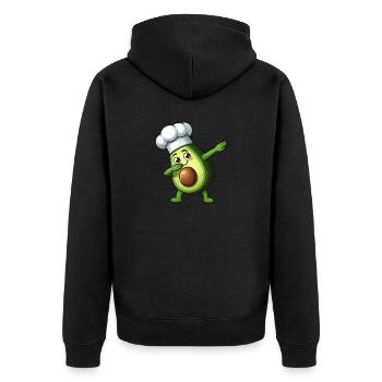 Mignon dessin animé avocat cuisine - Veste à capuche bio Premium Unisexe - noir - Dos - Nico (187cm)