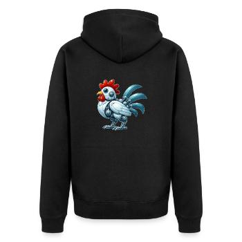 Poulet Robot Cyborg Coq Poule Mech - Veste à capuche bio Premium Unisexe - noir - Dos - Nico (187cm)