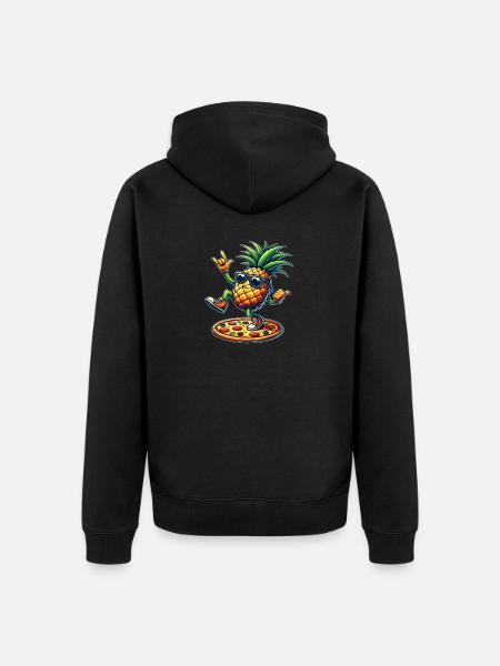 Pineapple Pizza Cool Sunglasses Summer - Unisex Premium Organic Zip Hoodie - black