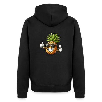 Cool Pineapple Sunglasses Fruity - Unisex Premium Organic Zip Hoodie - black - Back - Nico (187cm)