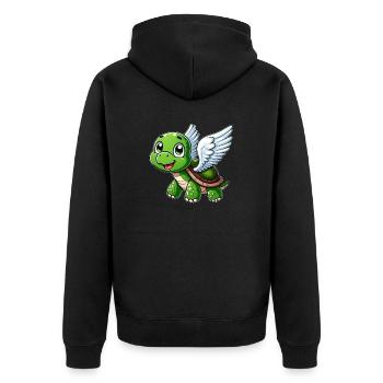 Tortue Ange Ailes Halo Farm Landw - Veste à capuche bio Premium Unisexe - noir - Dos - Nico (187cm)