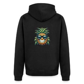 Ananas frais Fruits tropicaux Soleil d’été - Veste à capuche bio Premium Unisexe - noir - Dos - Nico (187cm)