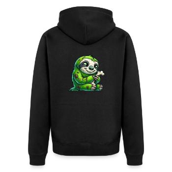 Halloween paresseux zombie dessin animé drôle - Veste à capuche bio Premium Unisexe - noir - Dos - Nico (187cm)