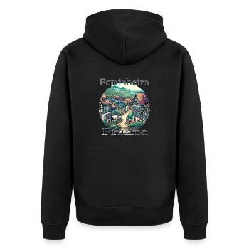 France, Eguisheim, Vieille ville, Montagnes, Paysage - Veste à capuche bio Premium Unisexe - noir - Dos - Nico (187cm)