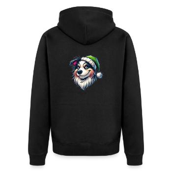Berger Australien Noël espiègle - Veste à capuche bio Premium Unisexe - noir - Dos - Nico (187cm)