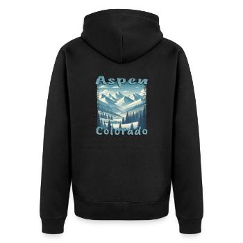 Aspen Hiver Ski Snowboard Vacances Grunge - Veste à capuche bio Premium Unisexe - noir - Dos - Nico (187cm)
