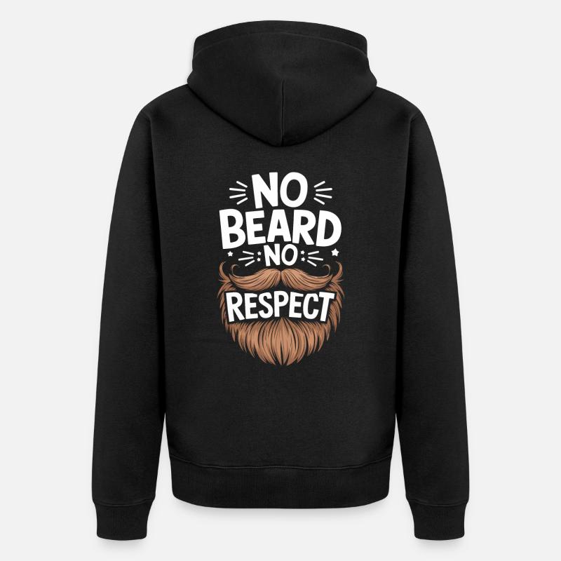 Bart Schnurrbart Bärtige Männer - Unisex Premium Bio Zip Hoodie - Schwarz