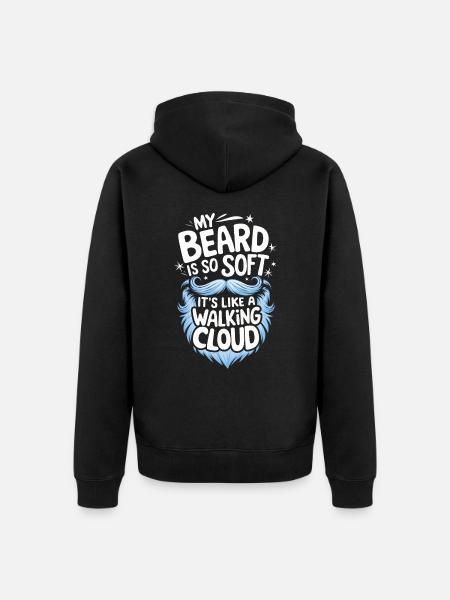 Beard Mustache Bearded Men - Unisex Premium Organic Zip Hoodie - black