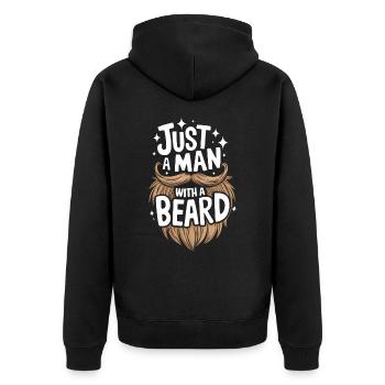 Bart Schnurrbart Bärtige Männer - Unisex Premium Bio Zip Hoodie - Schwarz - Hinten - Nico (187cm)