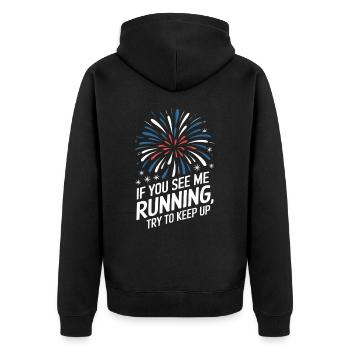 Pyrotechnics Fireworks Pyrotechnics - Unisex Premium Organic Zip Hoodie - black - Back - Nico (187cm)