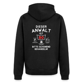 Cet avocat a 80 ans. - Veste à capuche bio Premium Unisexe - noir - Dos - Nico (187cm)