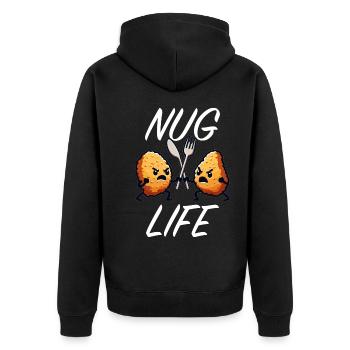 Chicken Nuggets Funny Nuggets Nug Life Quote - Unisex Premium Organic Zip Hoodie - black - Back - Nico (187cm)