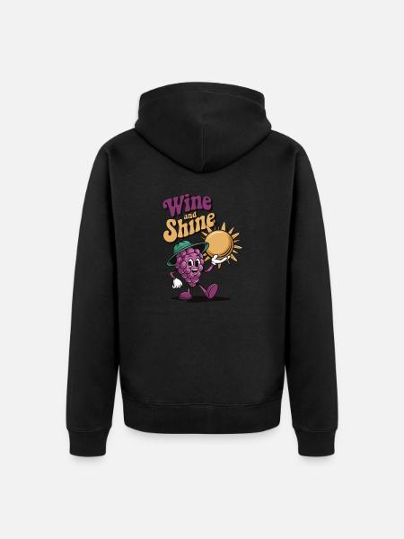 Wine and Shine - Unisex Premium Organic Zip Hoodie - black