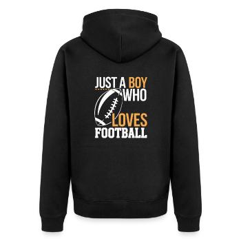 Boy Loves American Football - Baseball Cadeau - Veste à capuche bio Premium Unisexe - noir - Dos - Nico (187cm)