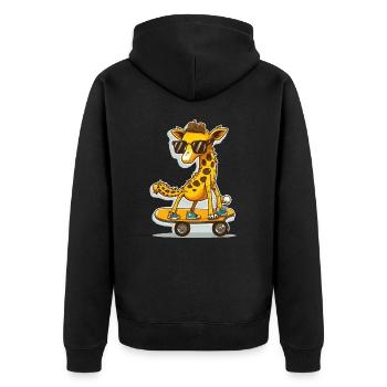 Girafe de skateboard - Veste à capuche bio Premium Unisexe - noir - Dos - Nico (187cm)