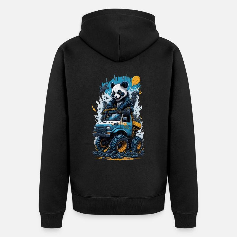 Panda - Veste à capuche bio Premium Unisexe - noir