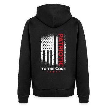 Patriotism American Flag Independence Day - Unisex Premium Organic Zip Hoodie - black - Back - Nico (187cm)