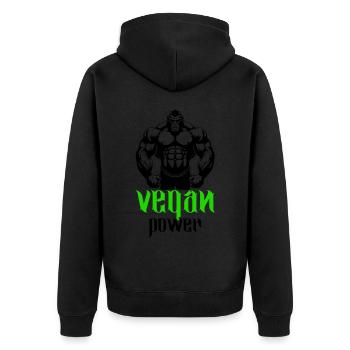 Gorilla Bodybuilder Végétalien - Veste à capuche bio Premium Unisexe - noir - Dos - Nico (187cm)